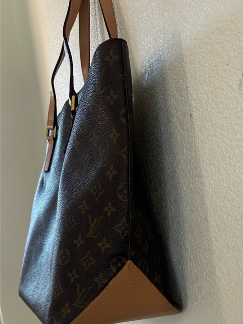 Brown Monogram Canvas Tote in Brown and Tan - Picture 3 of 9